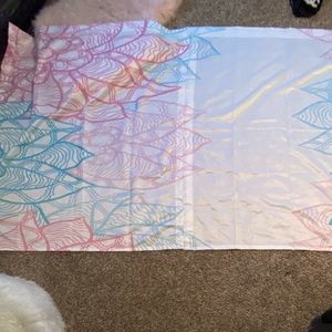 Artistic Pink and Blue Floral Curtains